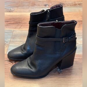 Franco Sarto 8.5 Classic Black Leather Upper Ankle Boots - Women's